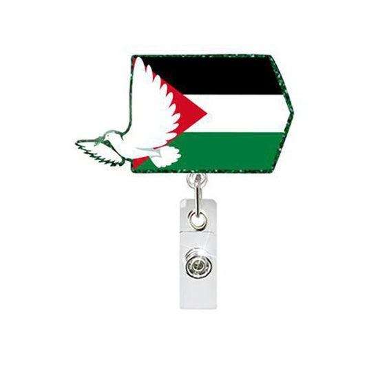 Free Palestine Acrylic Retractable Badge Holder