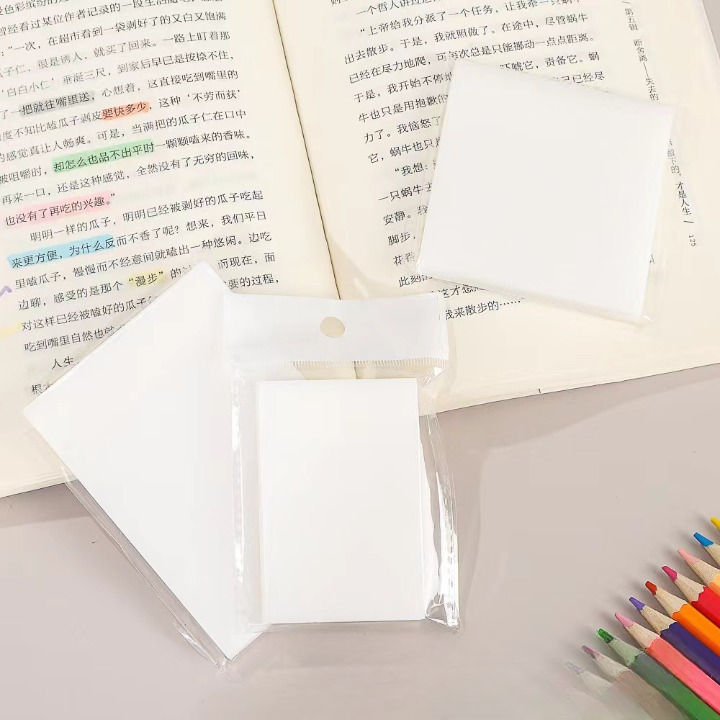 Frosted Glittery Transparent White Sticky Notes