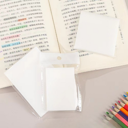 Frosted Glittery Transparent White Sticky Notes