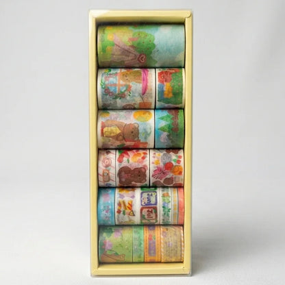Retro Pattern Floral Washi Tape Set