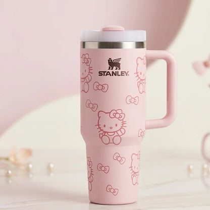 Hello Kitty Pink 40oz Travel Tumbler with Straw & Handle