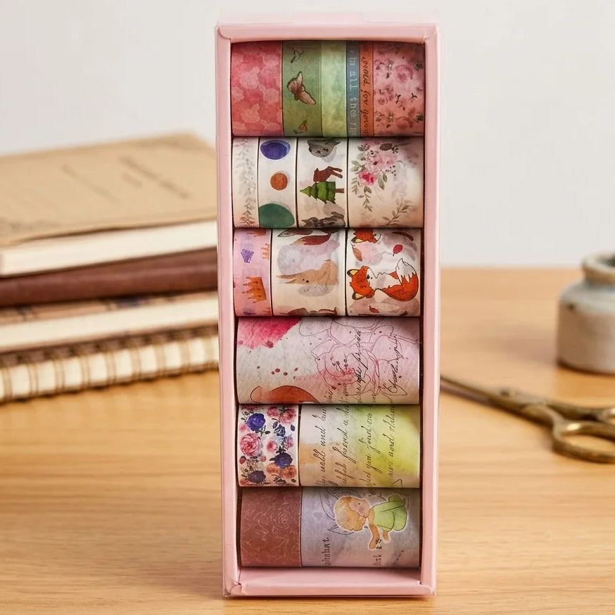 Retro Pattern Floral Washi Tape Set