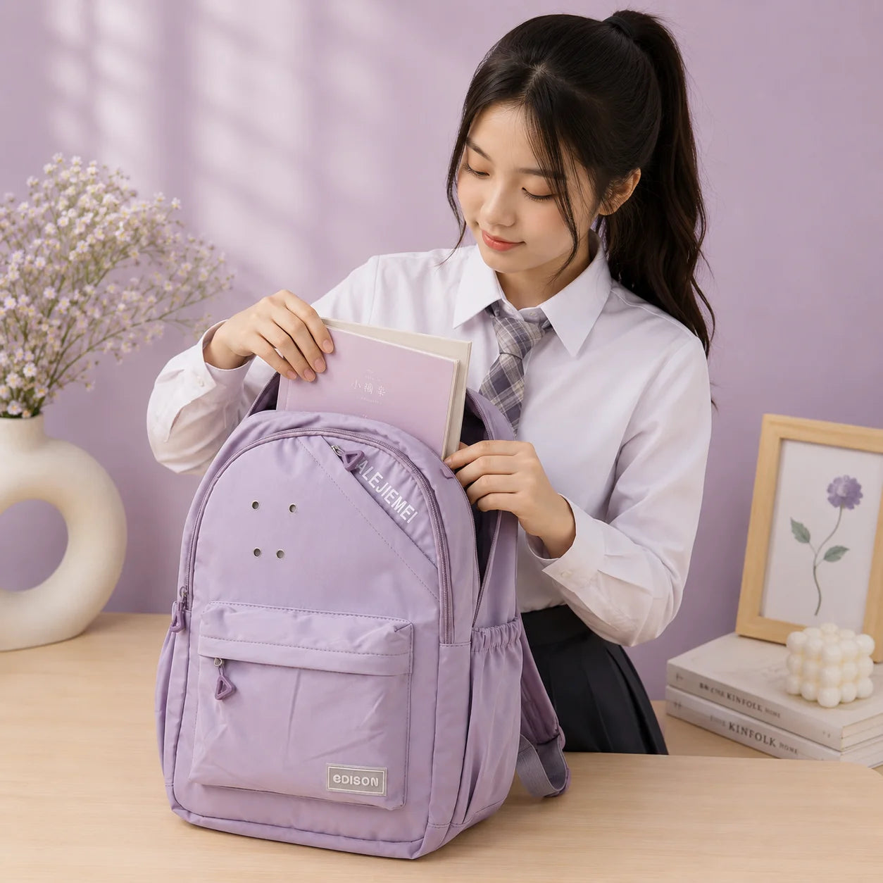 JIALEJIEMEI Korean Style School Backpack