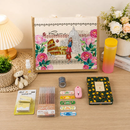 Roma Floral Tote & Stationery Combo Deal