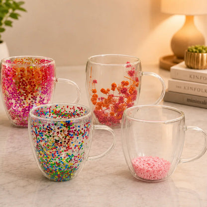 Aesthetic Decorative Glass Coffee Mug