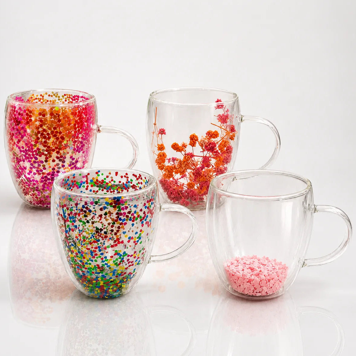 Aesthetic Decorative Glass Coffee Mug