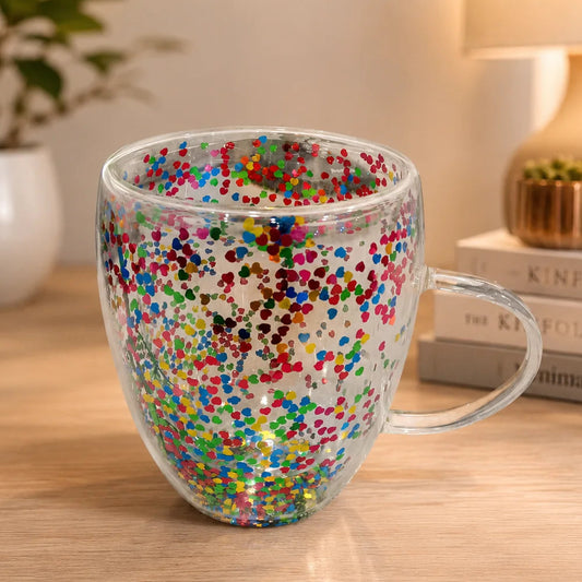 Aesthetic Decorative Glass Coffee Mug