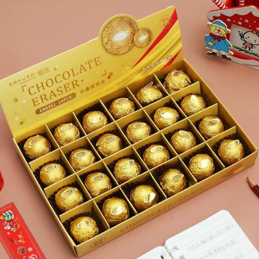 Gold Foil Chocolate Design Erasers