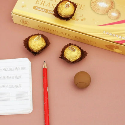 Gold Foil Chocolate Design Erasers