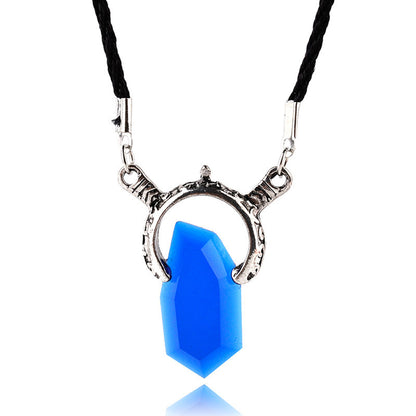 Gothic Crystal Amulet Sweater Chain Necklace