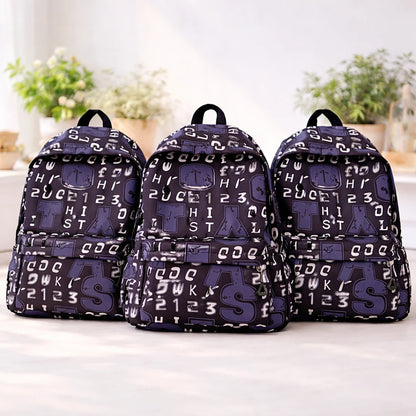 Gothic Letter Print Canvas Bag