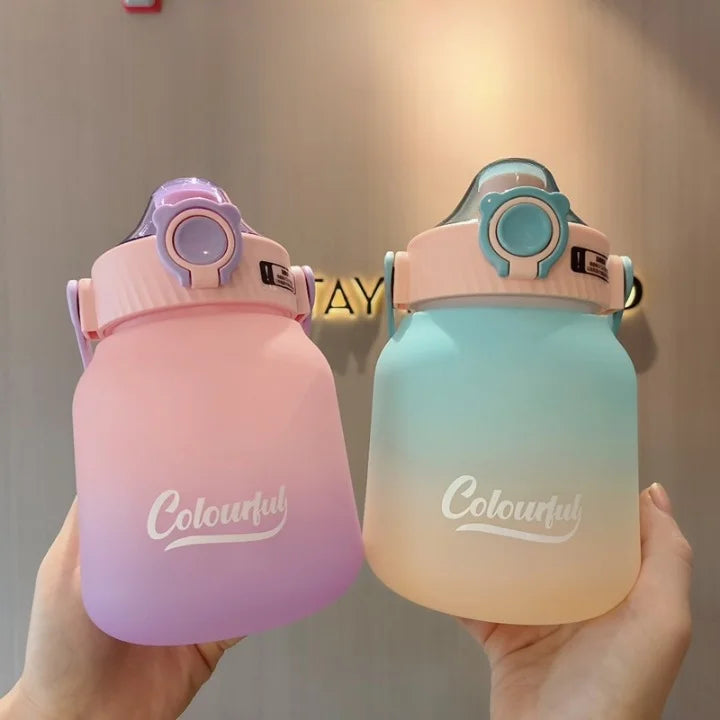 Gradient Color Potbelly Plastic Water Bottle Sipper