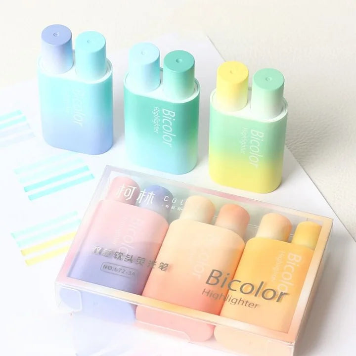 Gradient Dual-Color Highlighter Set