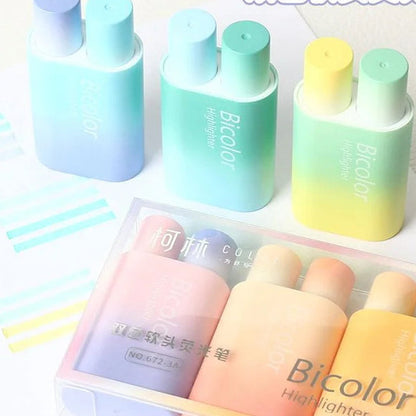 Gradient Dual-Color Highlighter Set
