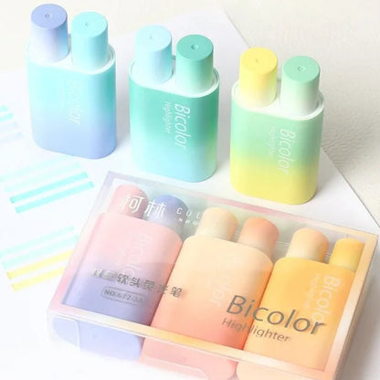 Gradient Dual-Color Highlighter Set
