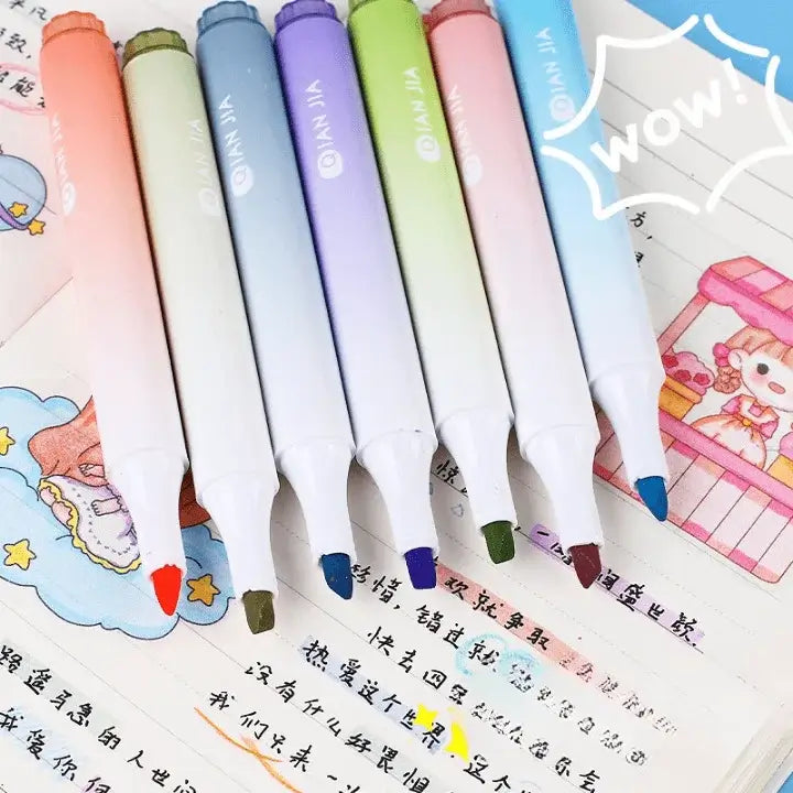 Gradient Fluorescent Color Highlighter Set – thepaperworm