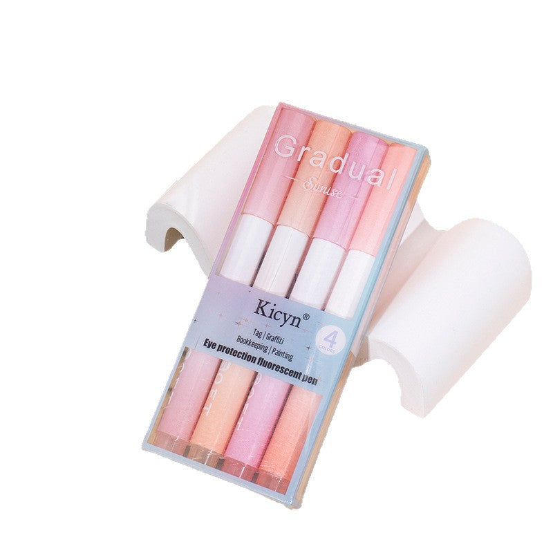 Set of lip gloss tubes with packaging labeled 'Kicyn' on a white background