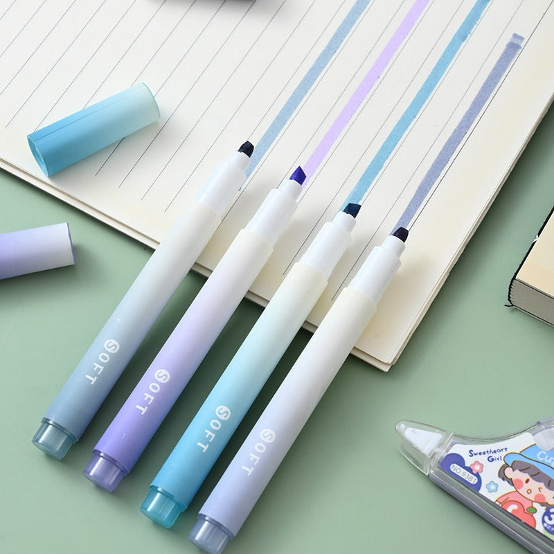 Gradient Fluorescent Color Highlighter Set