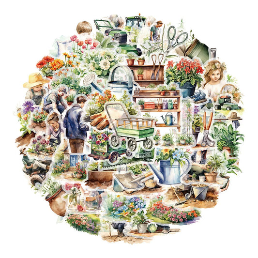 Green garden stickers perfect for journaling