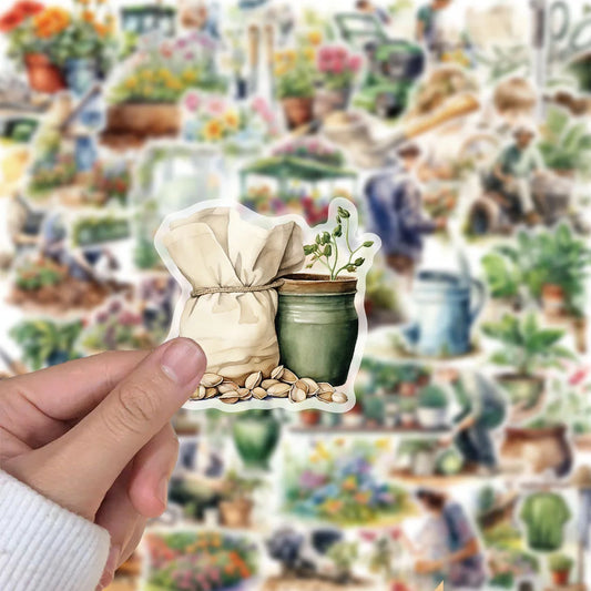 Green garden stickers perfect for journaling