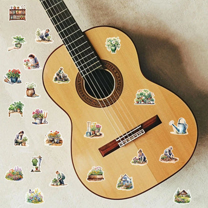 Green garden stickers perfect for journaling