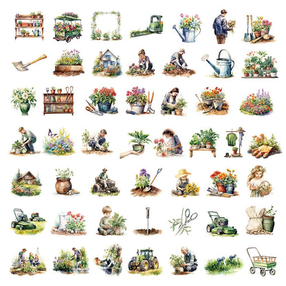 Green garden stickers perfect for journaling