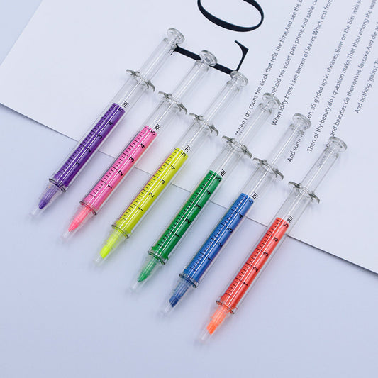 Creative Syringe Highlighter Pen-Set of 6