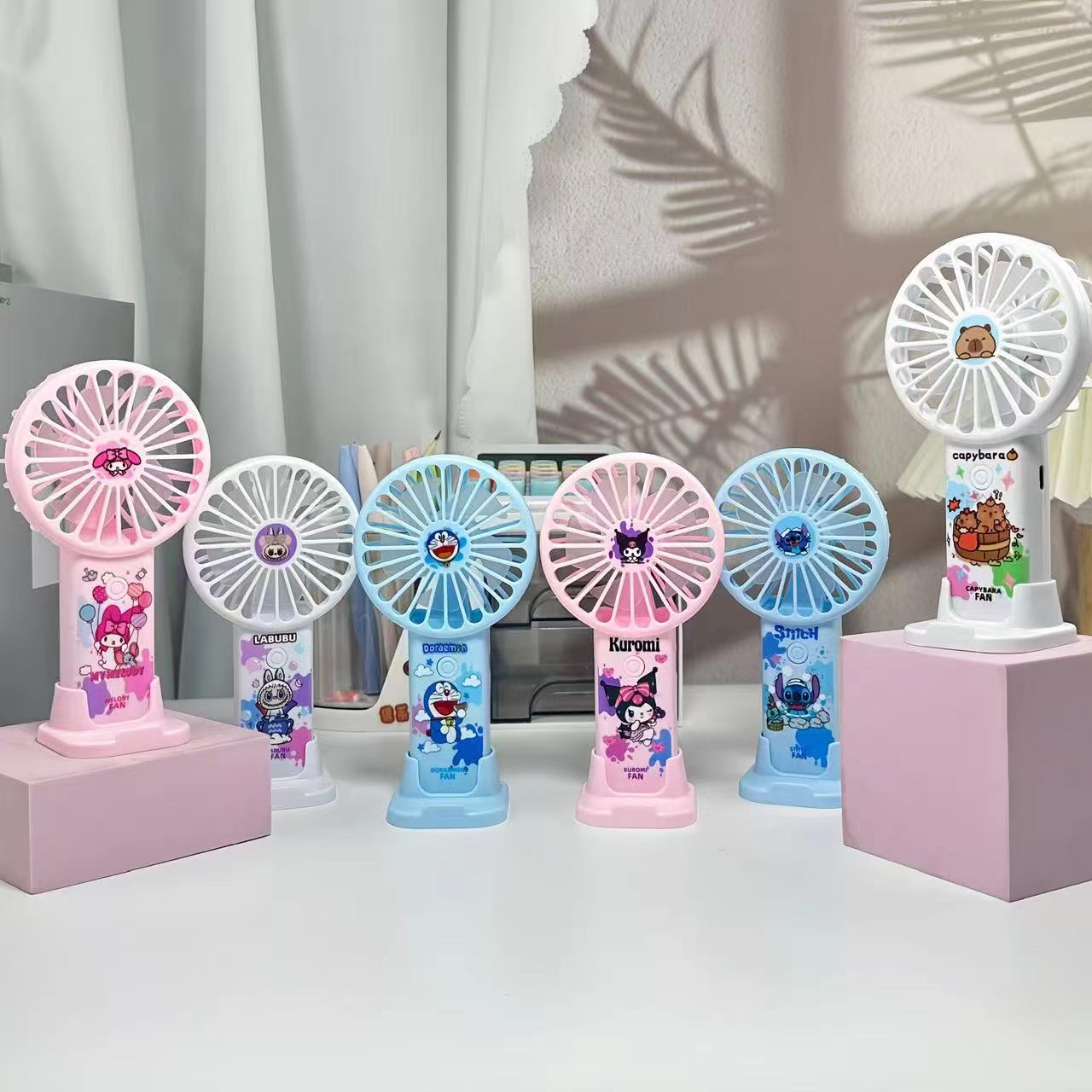 Kawaii Cartoon Rechargeable Mini Fan