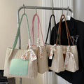 Handmade Straw Tote Knitted Shoulder Bag