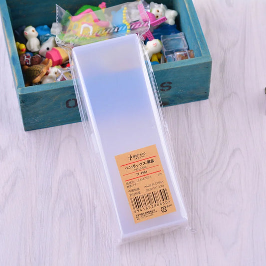 Hard PVC Frosted Storage Pencil Box