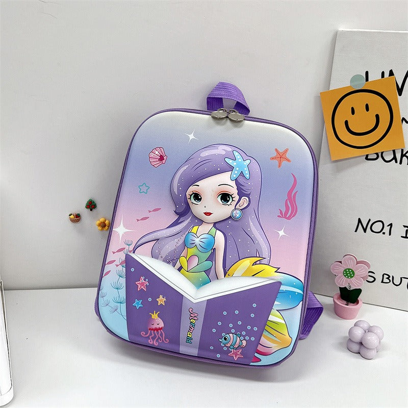 Hard Shell Beautiful Kids School Bag - Pur #bag #backpack #collegebag #schoolbag  #trendybag #travelbag  #backtoschool #kidsbag #unibag #universitybag #casualbag #handbag #shoulderbag #fashionbag #fashionbackpack #canvasbag #waterproofbag #importedbagple Mermaid 