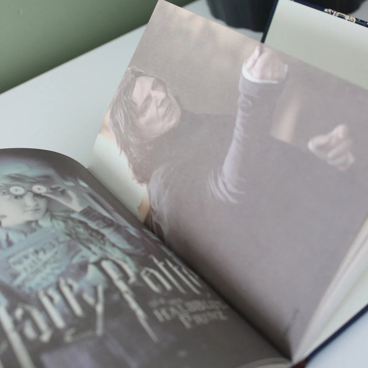 Open book with a blurred background