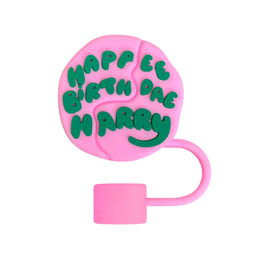 Pink lanyard holder with 'HAPPY BIRTHDAE MARRY' text on a white background