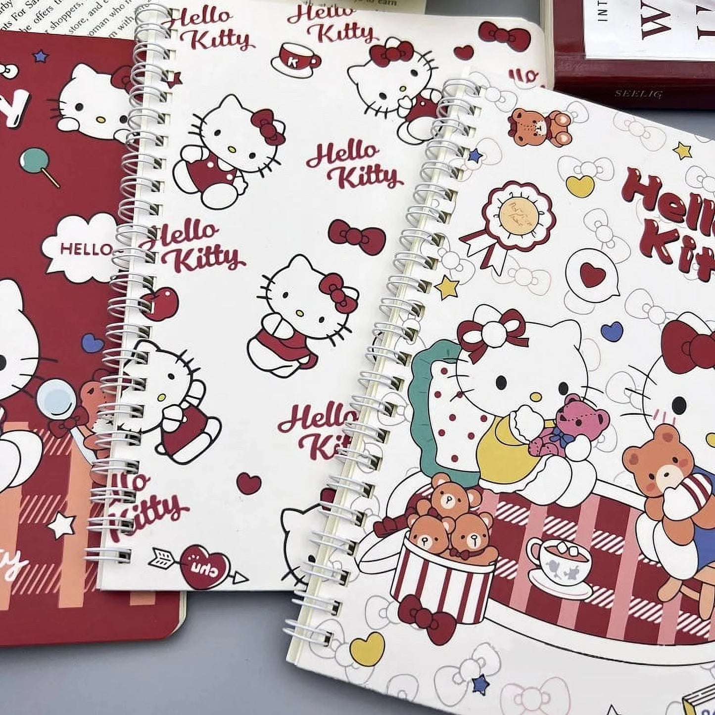 4Pcs Hello Kitty Aesthetic Spiral Notebooks