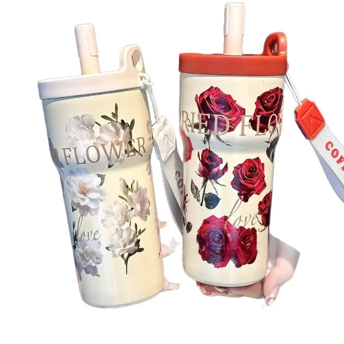 High Value Steel Insulated Rose Series Sipper Bottle