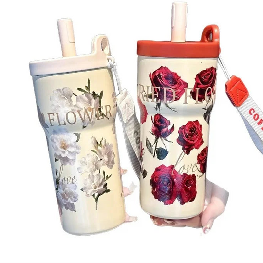 High Value Steel Insulated Rose Series Sipper Bottle