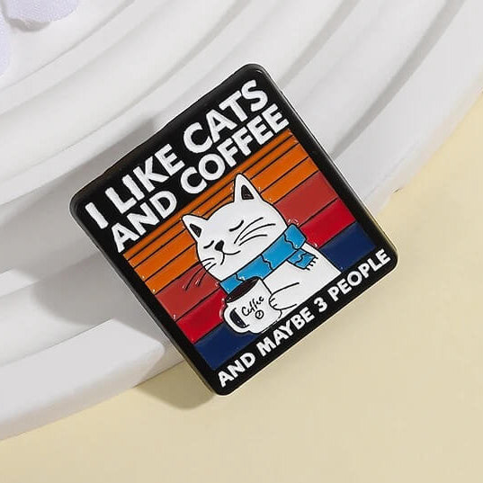 I Like Cats and Coffee Enamel Pin