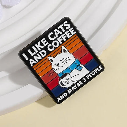 I Like Cats and Coffee Enamel Pin