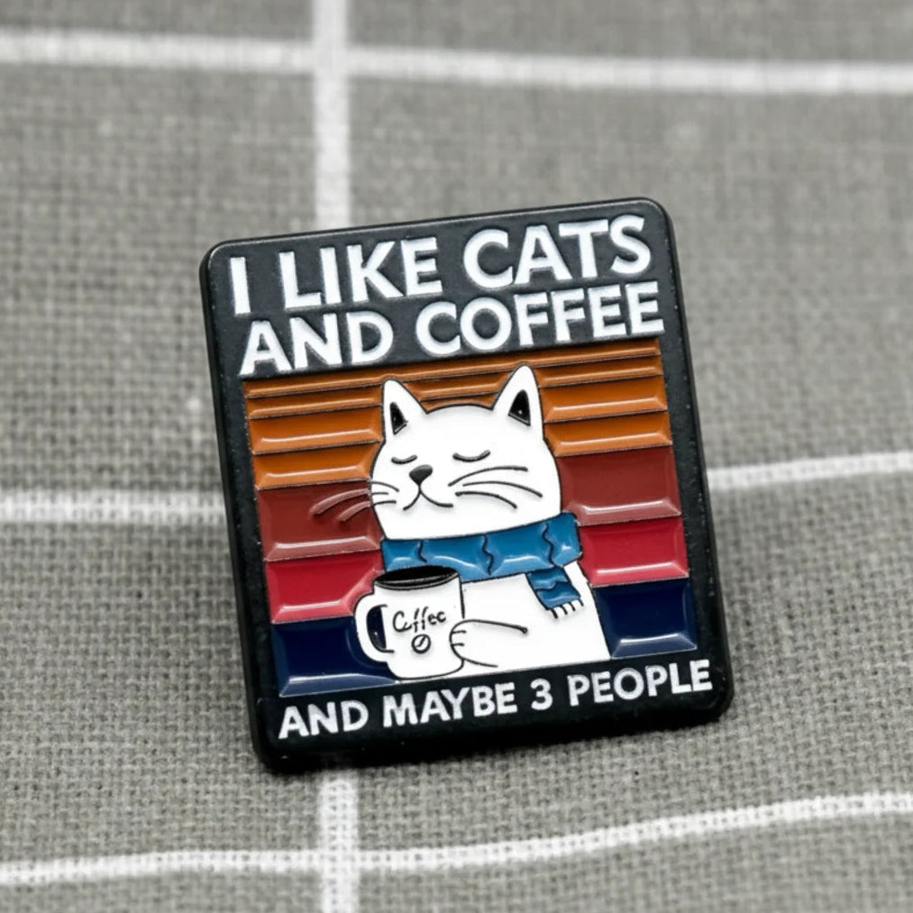 I Like Cats and Coffee Enamel Pin
