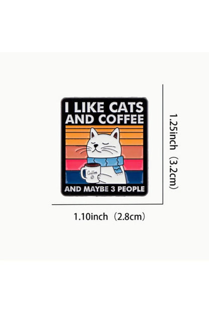 I Like Cats and Coffee Enamel Pin