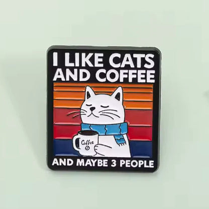 I Like Cats and Coffee Enamel Pin