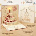 Foldable 3D Birthday Greeting Cards with Light - No Music