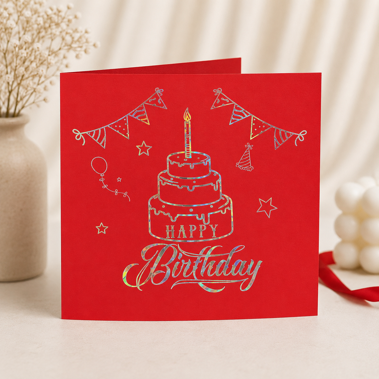 Foldable 3D Birthday Greeting Cards with Light n Music