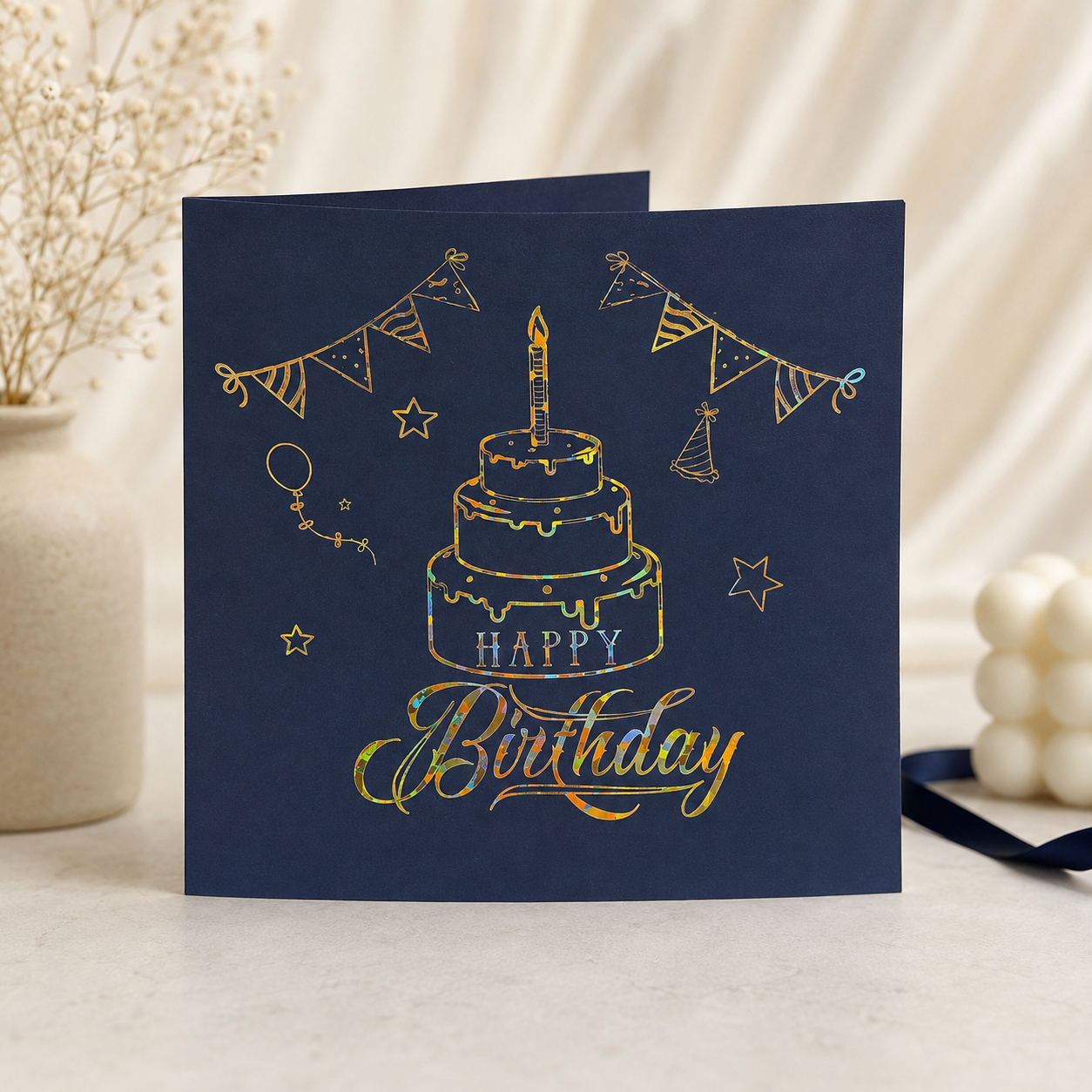 Foldable 3D Birthday Greeting Cards with Light n Music