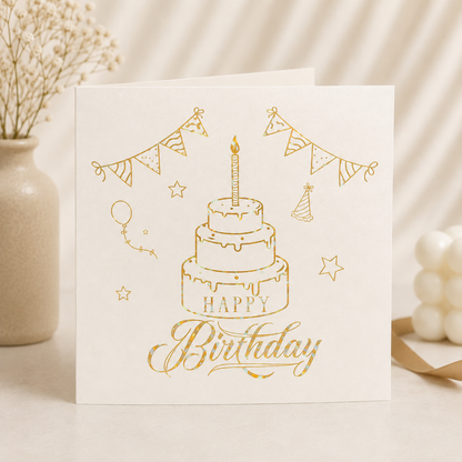 Foldable 3D Birthday Greeting Cards with Light n Music