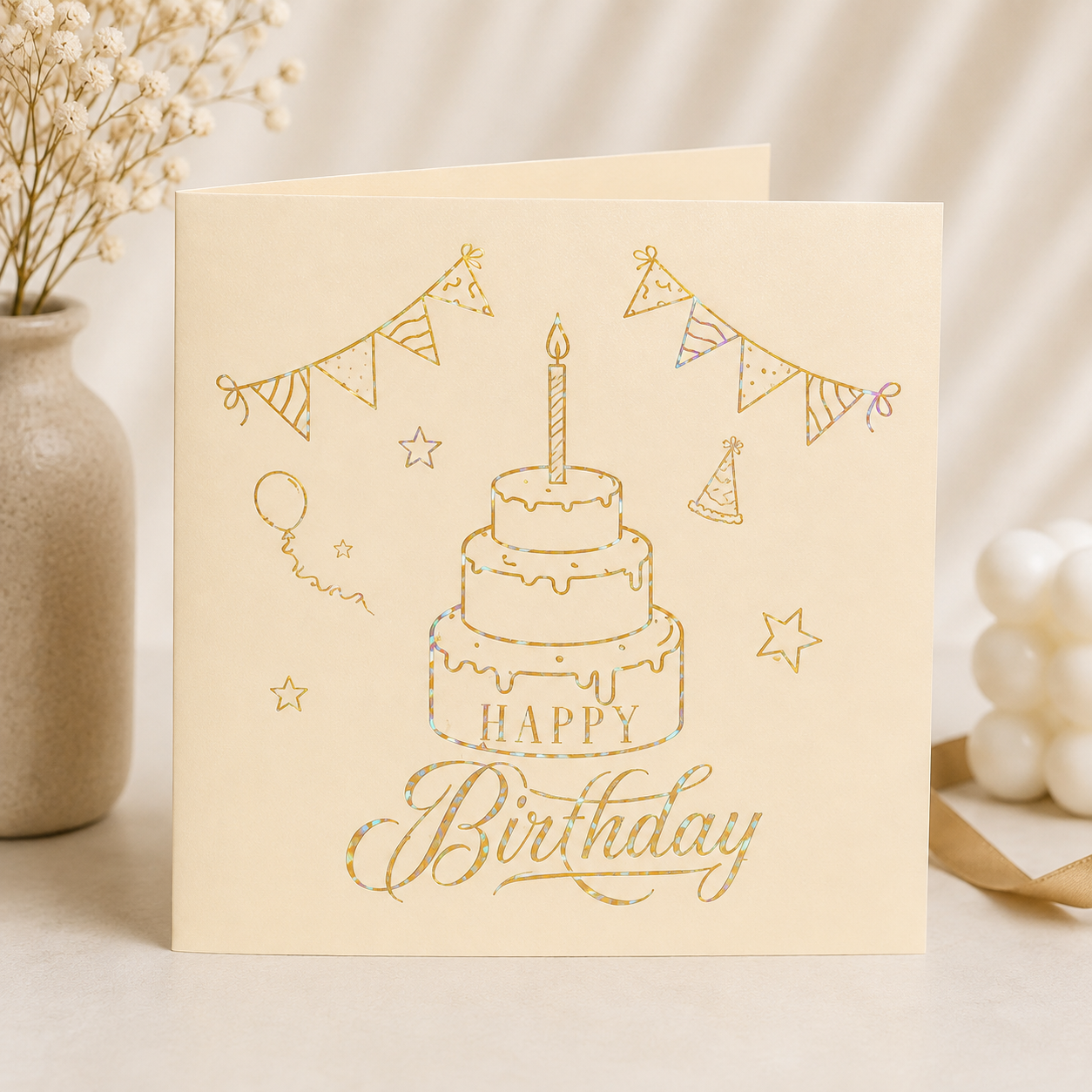 Foldable 3D Birthday Greeting Cards with Light n Music