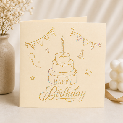 Foldable 3D Birthday Greeting Cards with Light n Music