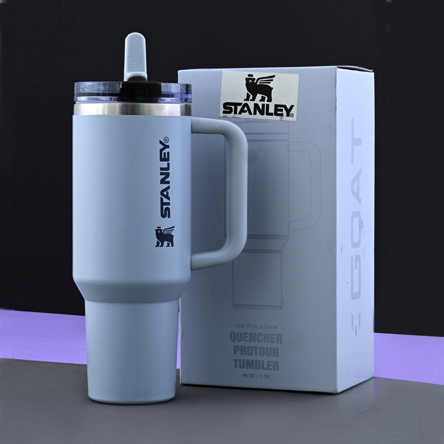 The Quencher ProTour Flip Straw Tumbler With Color Box- Grey