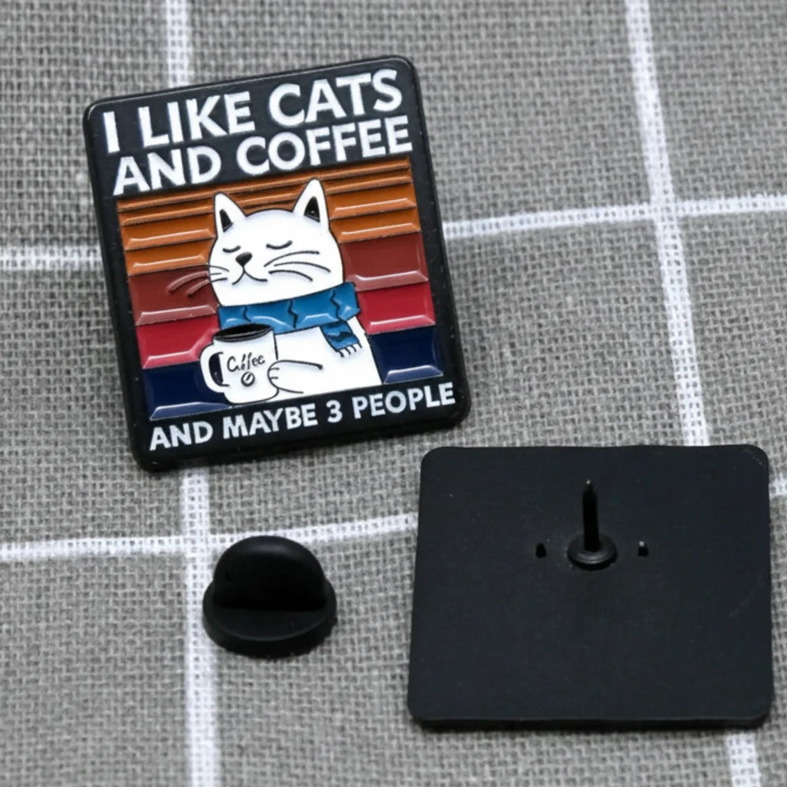 I Like Cats and Coffee Enamel Pin