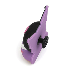 Purple and black tool on a white background